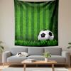 Soccer Ball On Green Grass Football Field Wall Tapestry Sports Decor for Boys Bedroom Game Room Man Cave Gift