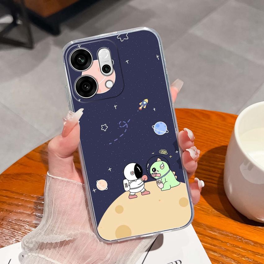 For Oppo Reno14 Pro Realme C71 C75 C75x Ultra Thin Clear Phone Case Cute Panda Pattern Dustproof Protection Soft Transparent Back Cover For Oppo Shell