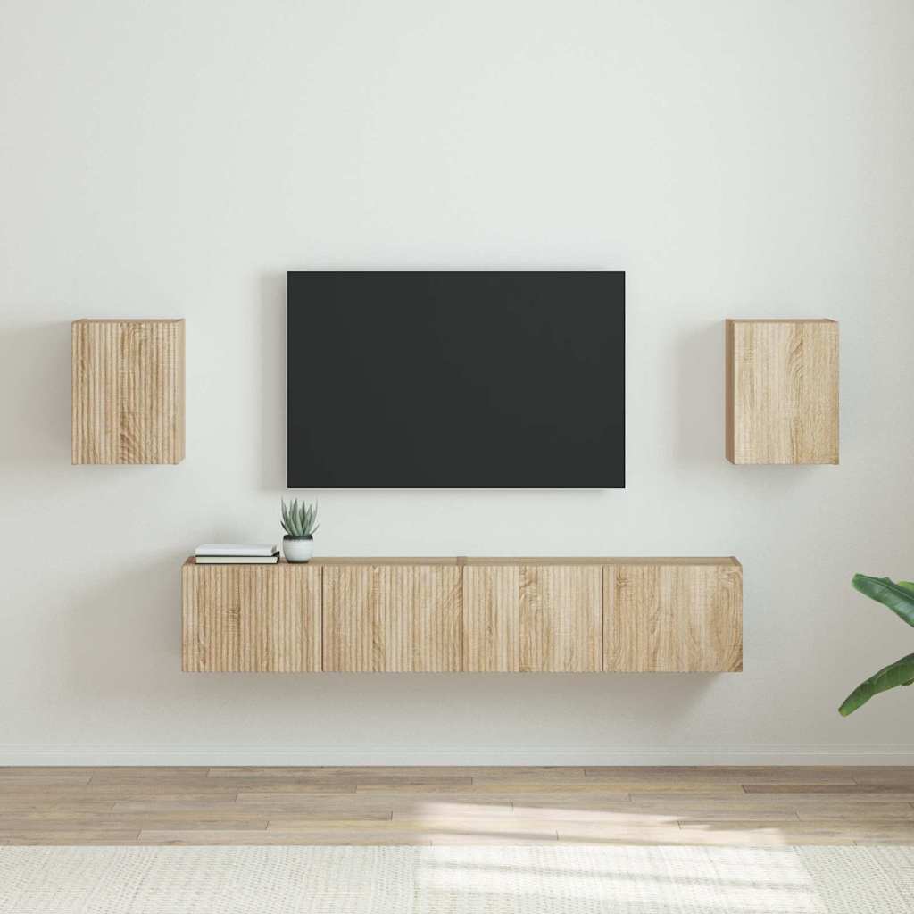 TV Wall Cabinet 2 Pcs Sonoma 30 X 31 X 40 Cm Particleboard