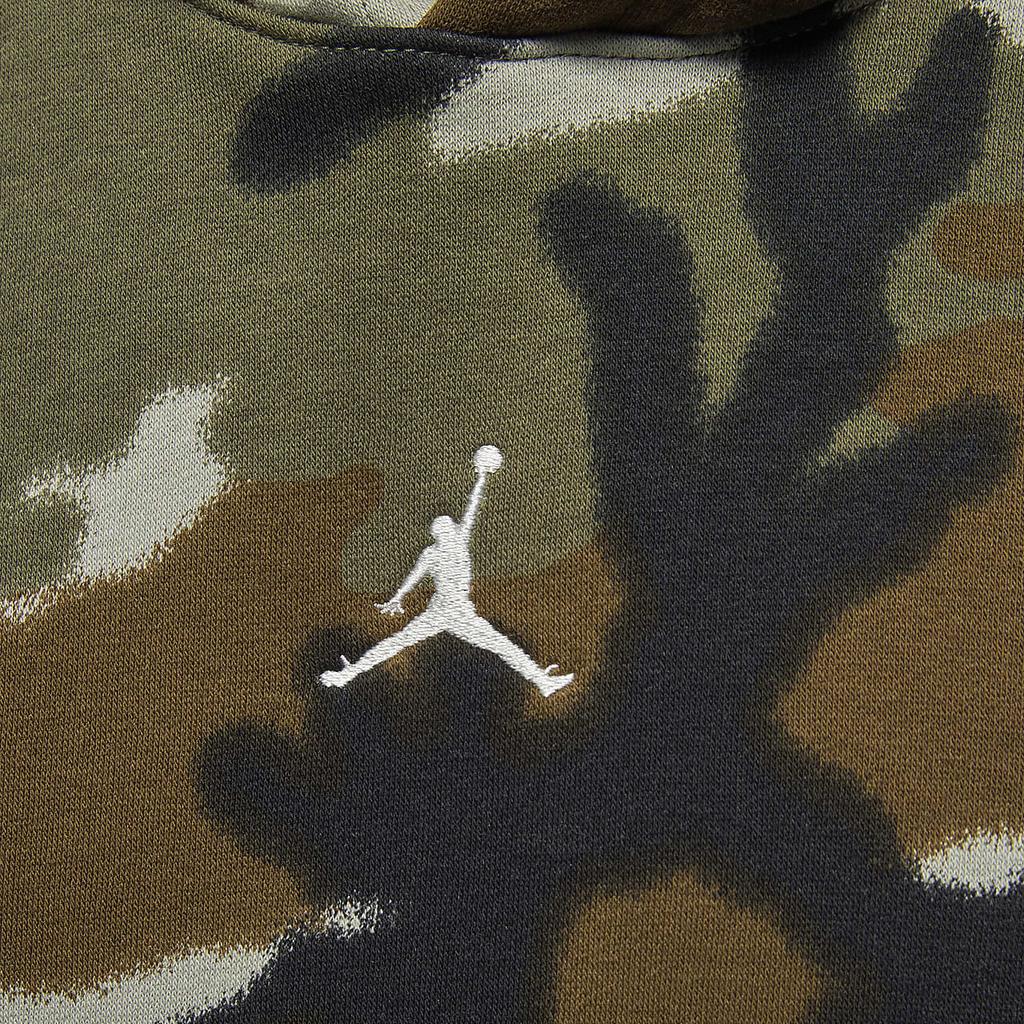 Jordan MVP Kamuflážová ležérní měkká fleecová mikina s kapucí pánská mikina světle olivově žlutá FV7435-380