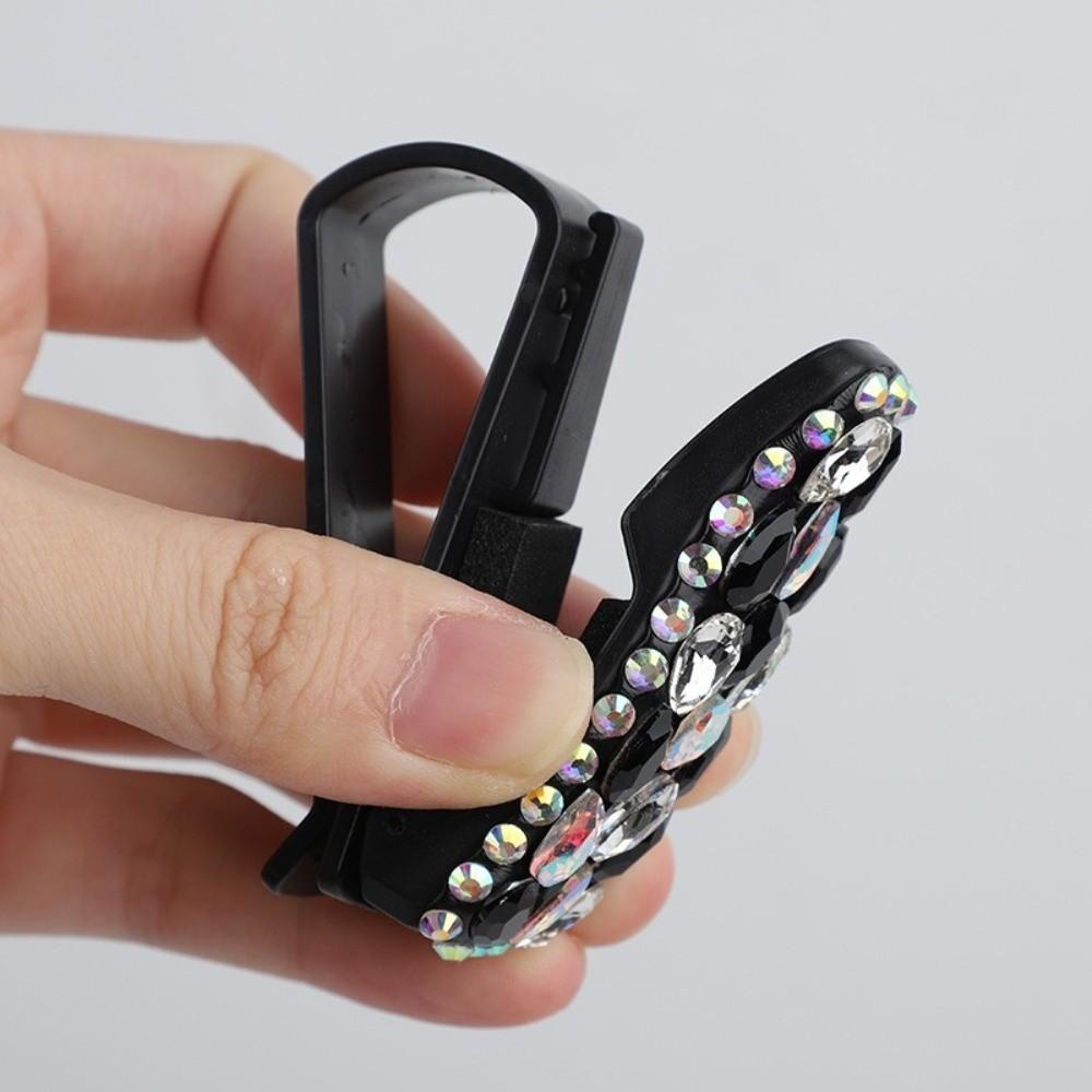 Multifunctional Sunglasses Clip Rhinestone Car Sun Visor Accessories Driving Accessories