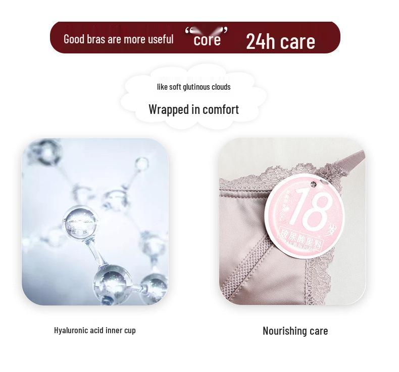 Satin Nahtloses Push-Up BH-Set: Anti-Schlaffheit, Bügelloser Minimizer mit Seitenhalt