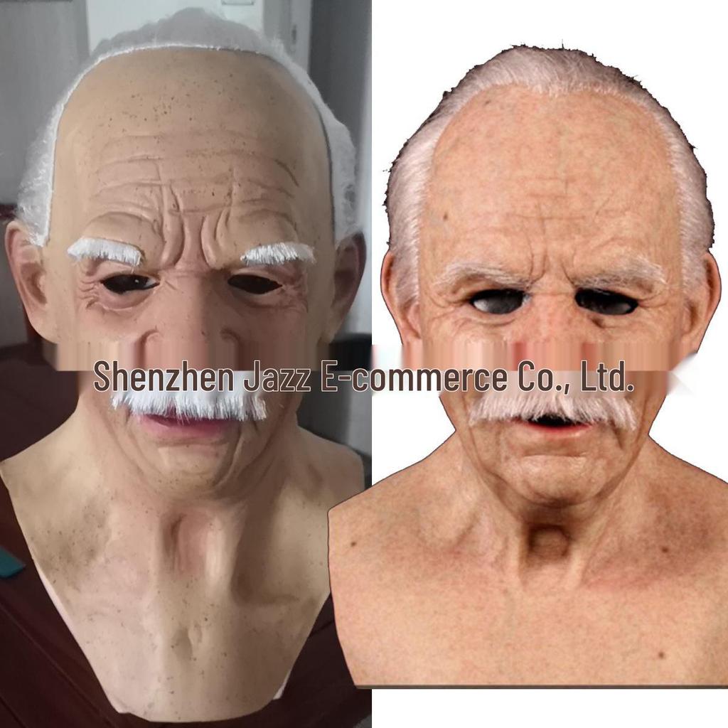 Realistic Latex Halloween Mask: Young Man with Wig