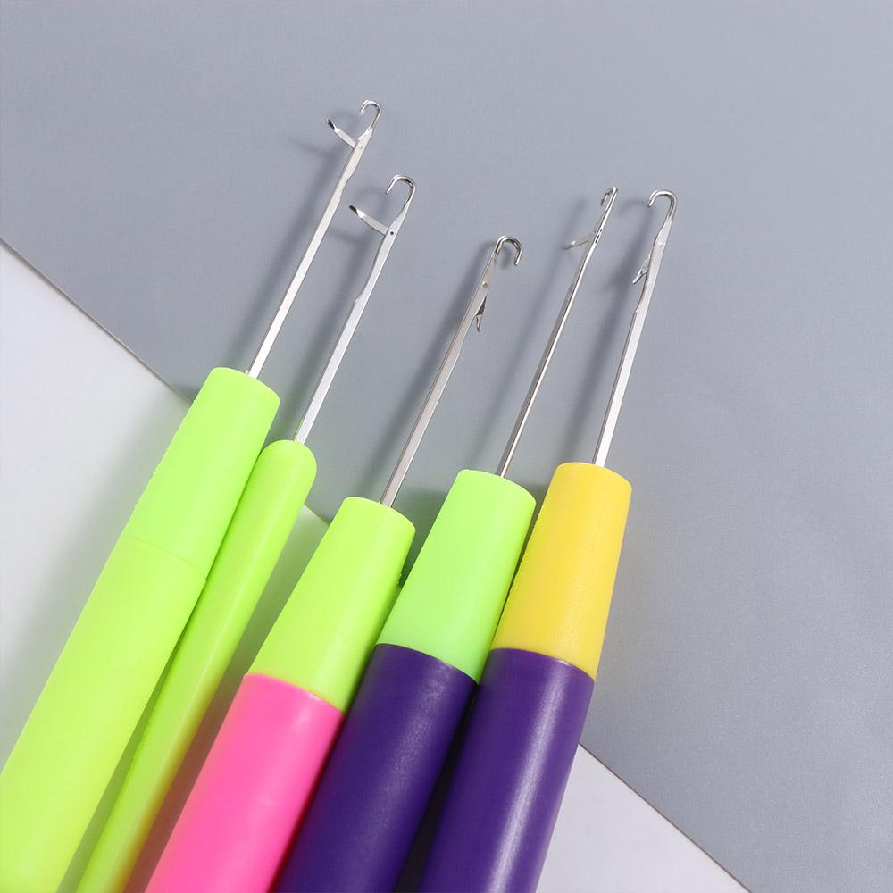 2PCS Hair Extension Knitting Hooks Plastic Handle Crochet Hook  for Hair Weaving