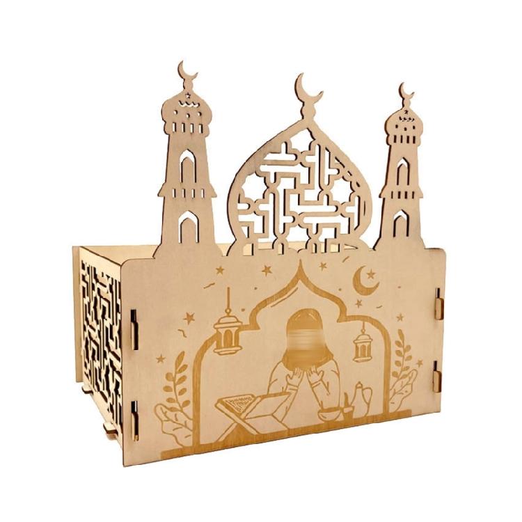Eid Wood Ornaments Hollow Moon Stars Indoor Restaurant Dining Room
