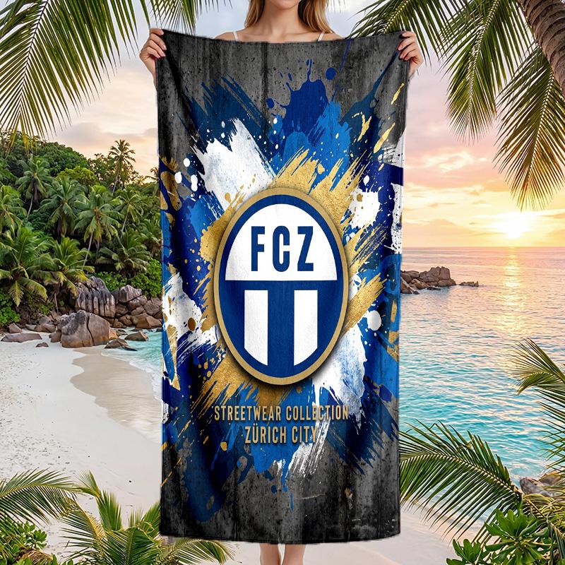 Telo Mare Asciugatura Rapida Stampa FC Zürich Microfibra Assorbente Portatile da Viaggio Asciugamano per Nuoto