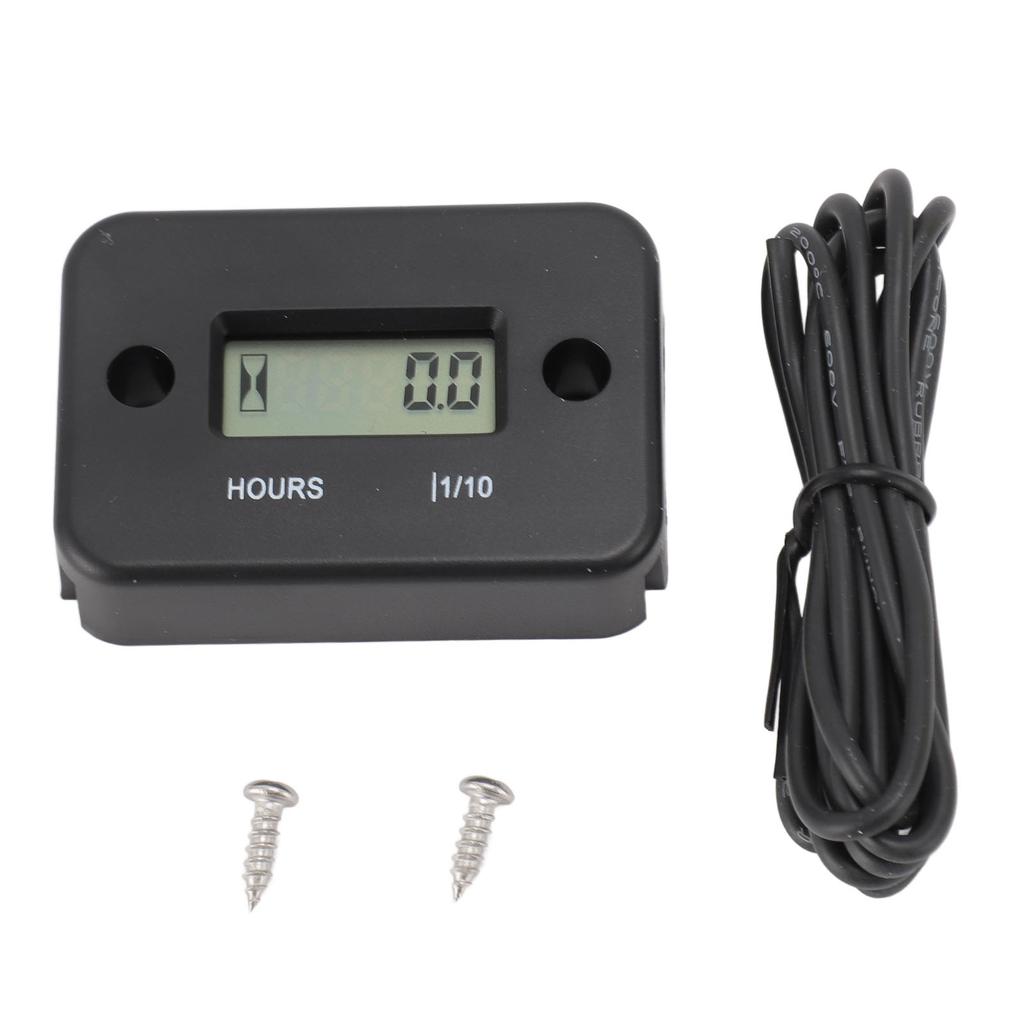 Digital Hour Meter High Accuracy LCD Display Mini Waterproof Engine Hourmeter Tachometer