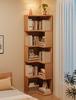 Solid Wood Corner Bookshelf - Multi-layer Storage Rack for Living Room