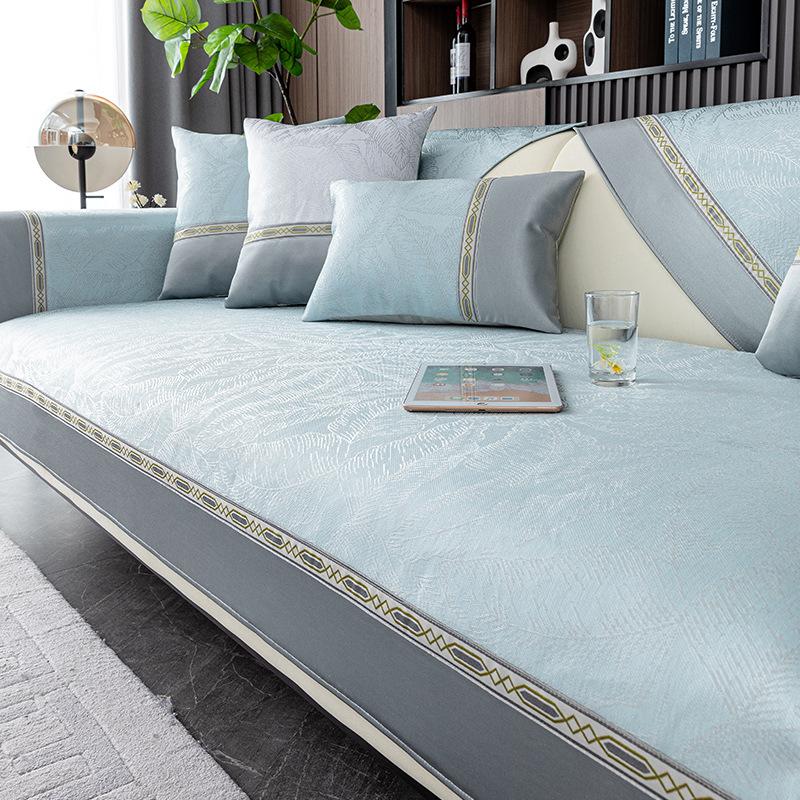 New Sofa Cushion Xia Liang Ice Silk Non-Slip Seat Cushion Cover Simple Light Luxury Sofa Cover Full Cover Cloth Pad