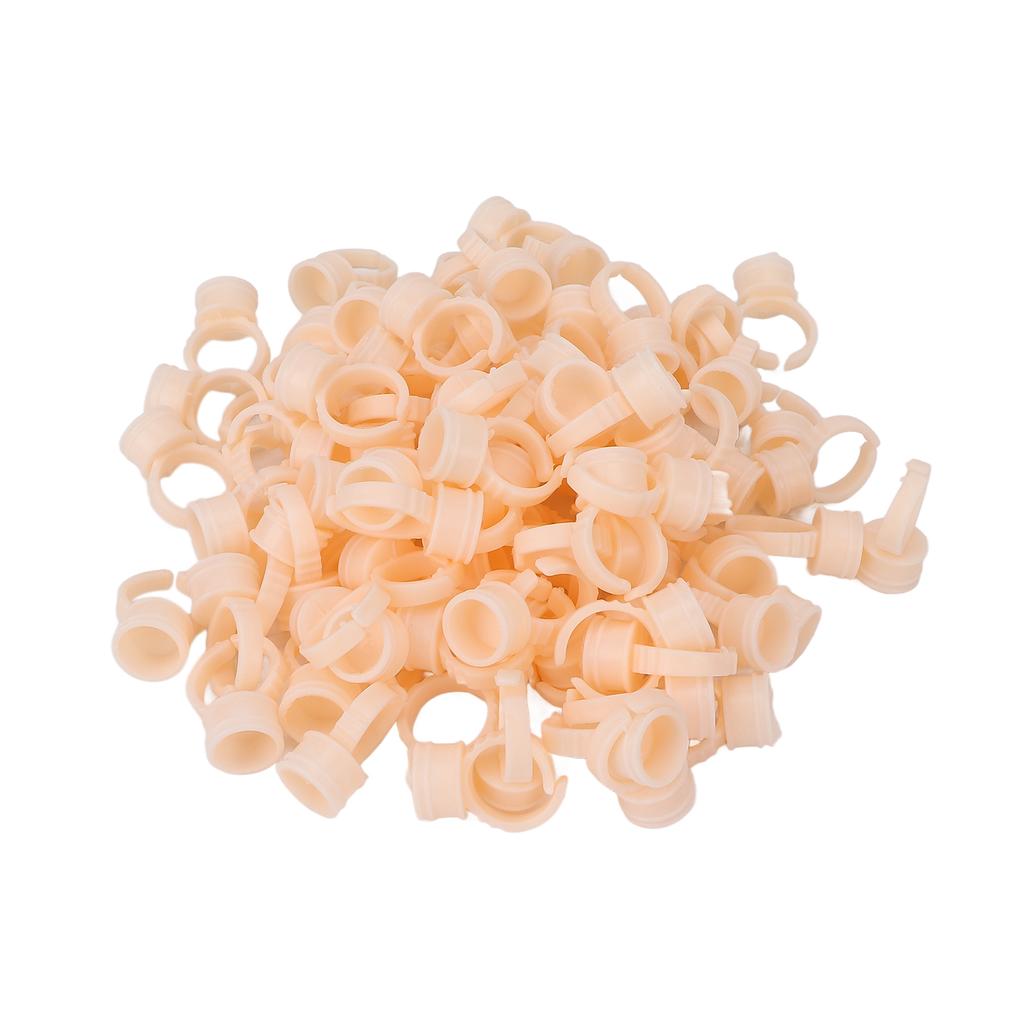 100pcs Eyebrow Lip Tattoo Ink Cup Holder Silicone Microblading Pigment Eyelash Extension Glue Ring