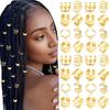 32/40/60Pcs Dreadlock Hair Accessories, Hollow Carved Hair Rings, Open Design Easy to Wear Hair Cuffs for Festivals Parties