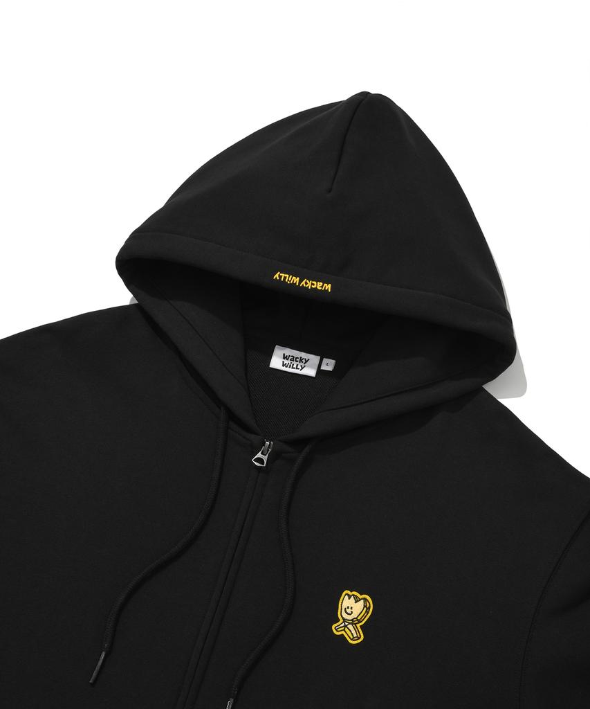 Wacky Willy Graphic Kiki Wappen Zip-Up Hoodie Black