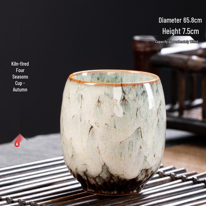 Kiln-fired Tenmoku Ceramic Gongfu Tea Tasting Cup