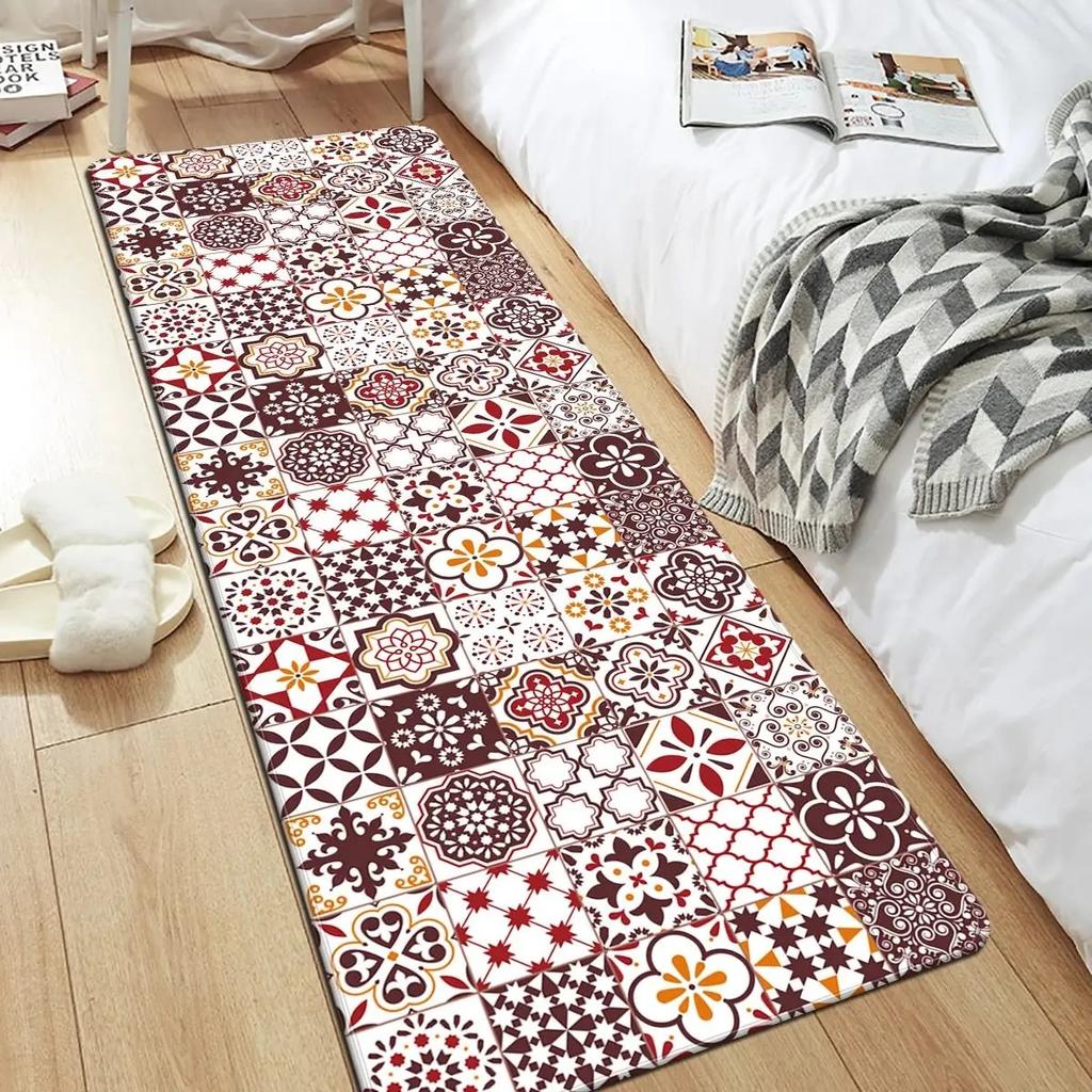 Mandala Patchwork Area Rug Non-Slip Floor Mat for Bedroom Bathroom Living Room Kitchen Laundry Room Home Decor