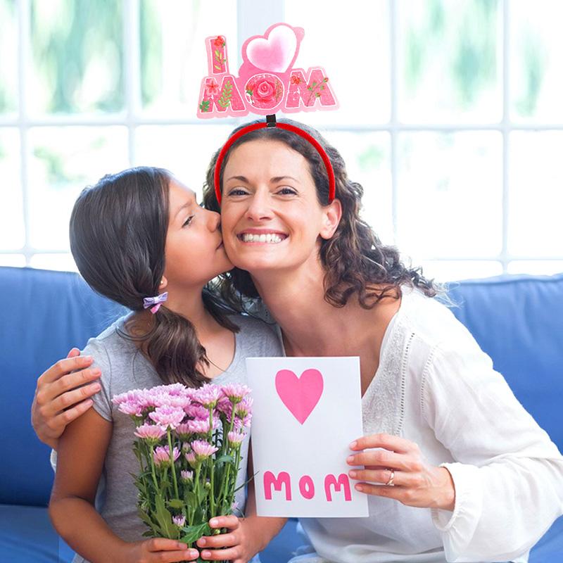 

1 шт., обруч для волос на день матери с изображением любви, вечерние декоративные новые праздничные реквизиты в виде гвоздик