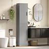 Bathroom Column Cabinet with 2 Doors and 4 Adjustable Shelves, 40 X 35 X 180 Cm, Grey