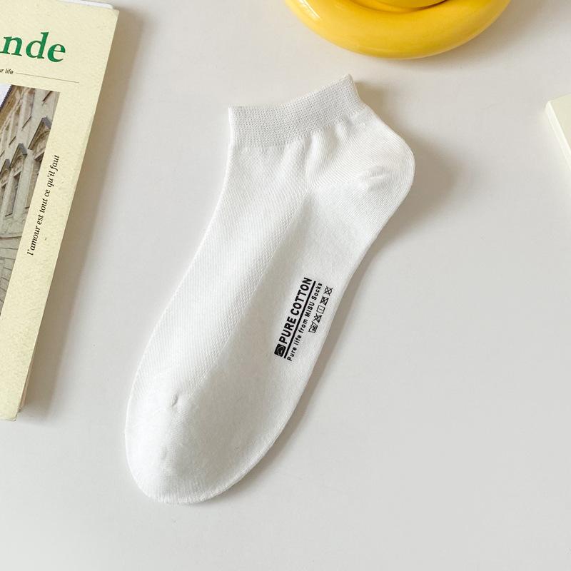 

Весенние сетчатые носки-лодочки с термопечатью, влагоотводящие, дышащие, однотонные короткие носки для женщин, всесезонные носки из хлопка с низким верхом и низким вырезом для женщин 5 Pairs
