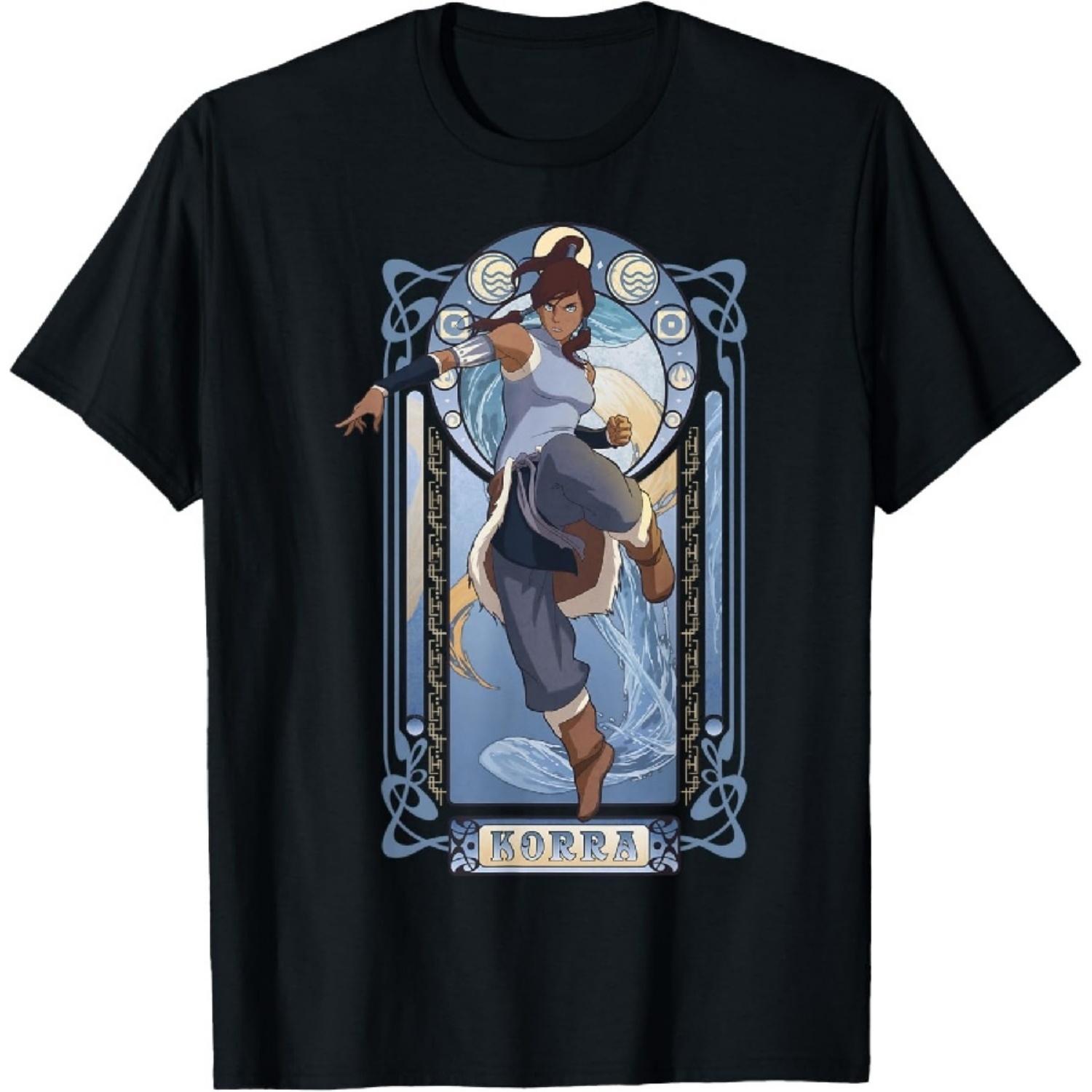 The Legend Of Korra Elements Korra Art Nouveau Poster T-Shirt XXXXXL разноцветный