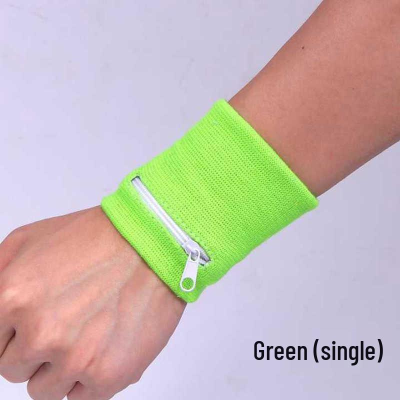 Anpassningsbart Trycksatt Vuxen Träningshandledsstöd med Dragkedja Frottéhandledsband