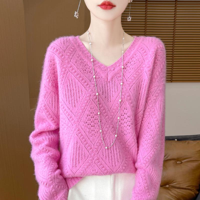 Women's Cashmere Sweater Qinghe Cashmere 30% Cashmere 70% Wool Autumn and Winter Pullover Warm and Fashionable