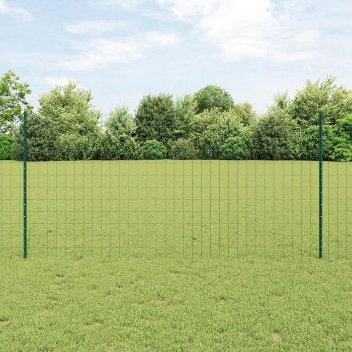 VidaXL Clôture Euro avec 11 poteaux U Vert 1,2x25 m Acier 3336023