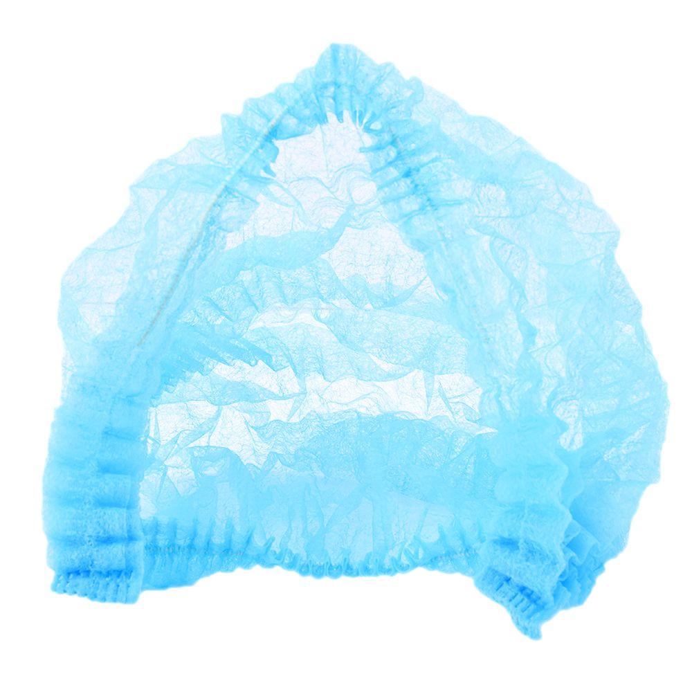 Blue Disposable Non-woven Bouffant Cap Hair Net Cap Elastic Free Size for Tattoo