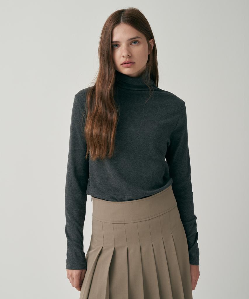 MOTT Soft Basic Turtleneck - Charcoal
