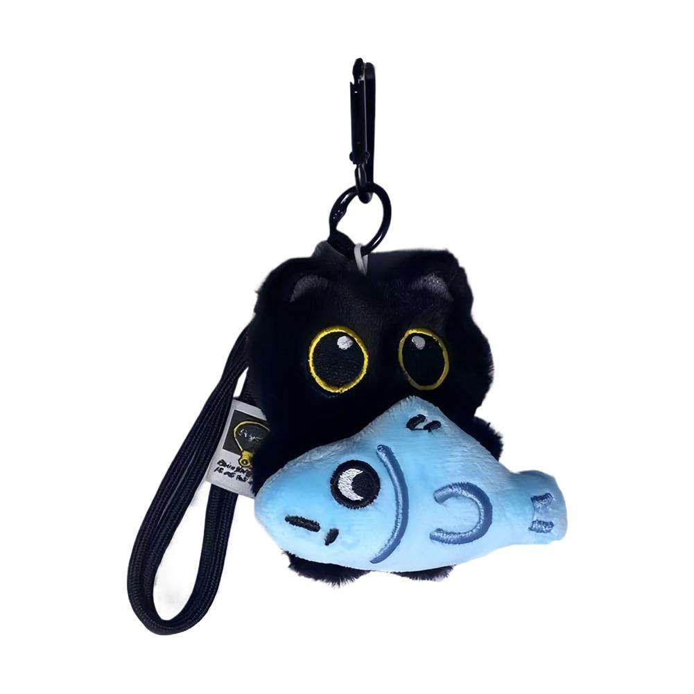 1/2/3Pcs Cool Plush Black Cat Doll Toy Keychain Bag Pendant Charms Car Keyring Accessories For Women Men Friends Gifts