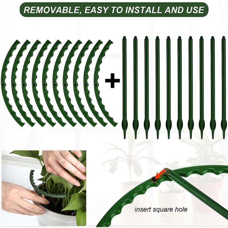 4/8/12PCS Garden Plant Support Cage Plie Flower Stand Holder Plastic Semicircle Greenhouse Orchard Fixing Rod Gardening Bonsai Tool