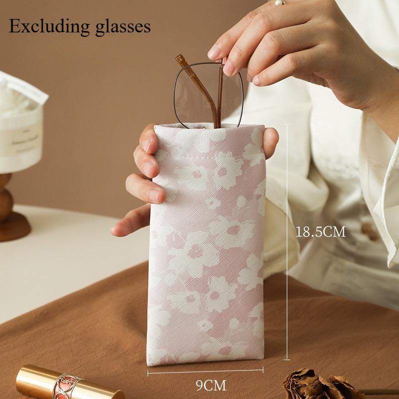 Glasses Storage Bag Portable Sunglasses Bag Automatic Closing Retro Chinese Style Printed Glasses Case