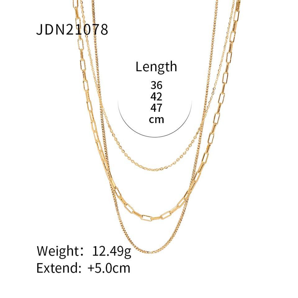 Youthway Stainless Steel Metallic Chain Necklace Basic Style Autumn And Winter Matching Waterproof Jewelry