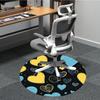 1pc Heart Pattern Chair Carpet for Office, Round Non Slip Durable Large Size Office Carpet, Suitable for Office