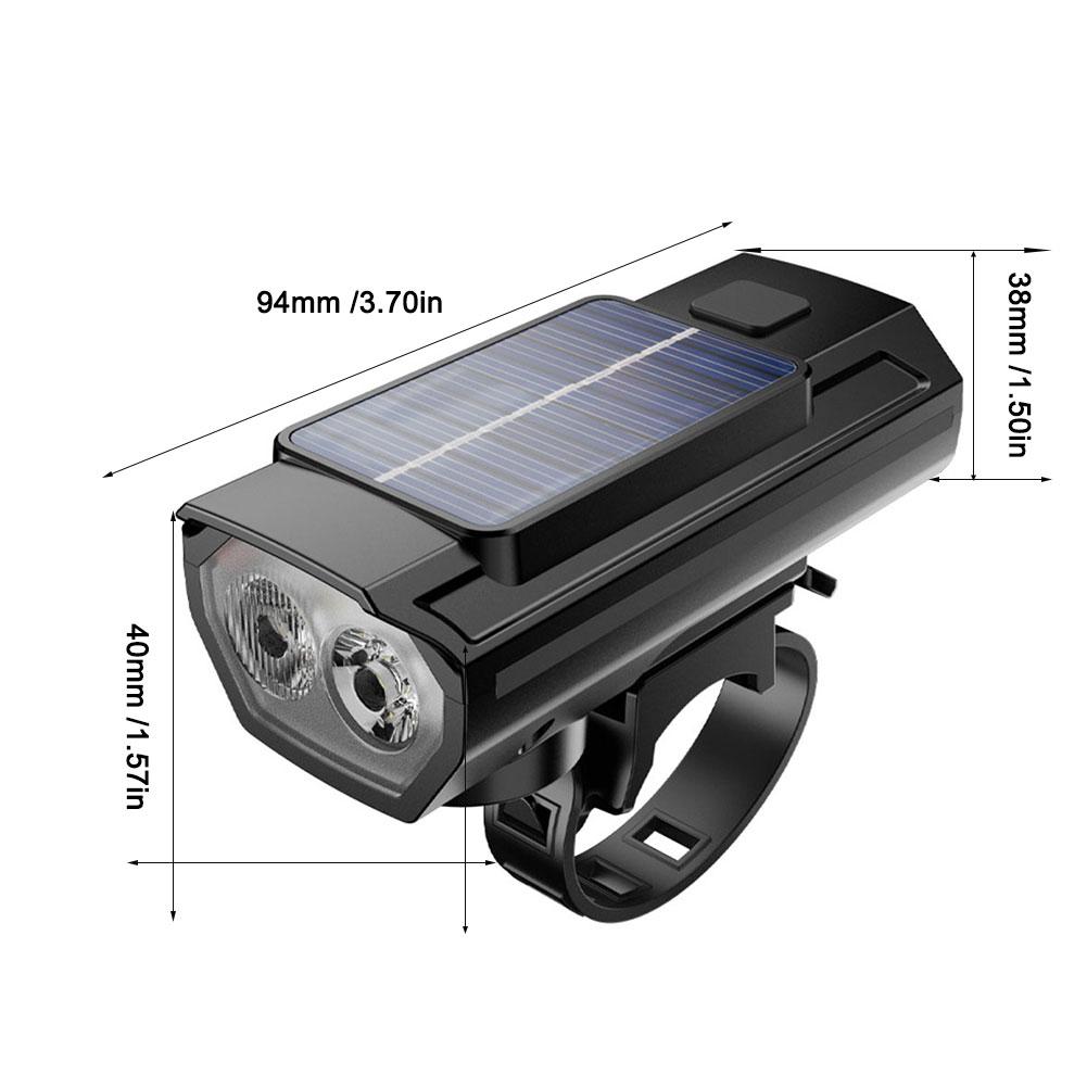 

Светодиодный велосипедный фонарь на солнечной энергии, передняя фара для горного велосипеда, дорожного велосипеда, фонарик, задний фонарь, перезаряжаемый, с индикатором заряда, велоаксессуары