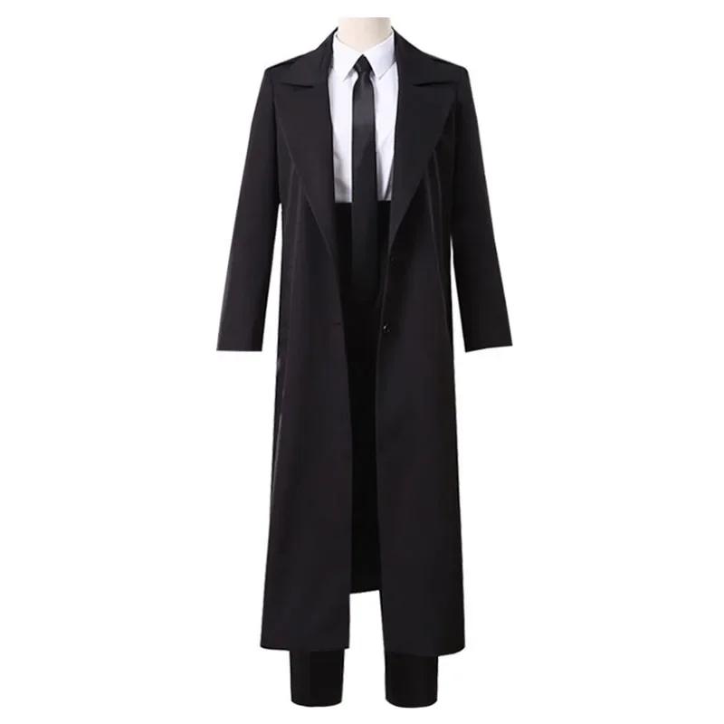 Anime Chain Saw Makima Cosplay Kostuums Sawman Makima Cosplay Voor Mannen Vrouwen Pakken Pruiken Trenchcoat Shirt Stropdas Broek Halloween Uniform S black