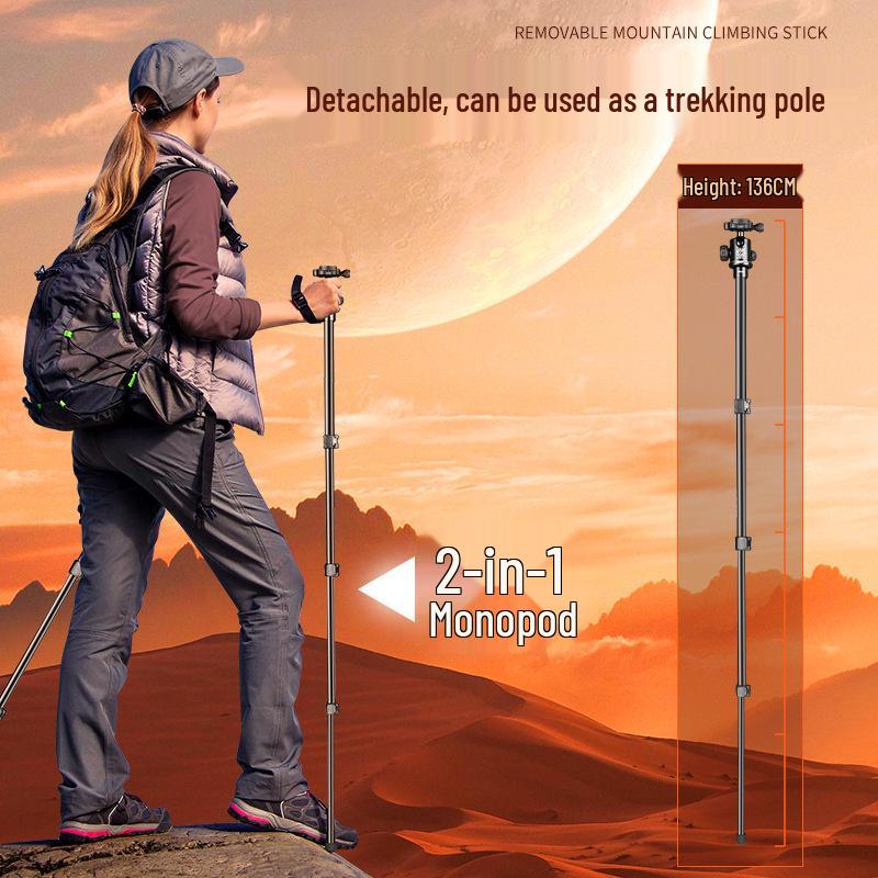 Lightweight Aluminum Alloy Camera Tripod for Mobile Phone & DSLR - Portable Travel Bracket with Tripod Head Q518