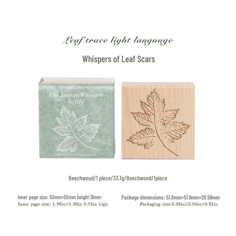 Mò Mò Beech Wood Retro Pattern Mystery Journal - Silent DIY Daily Decoration & Mark Printing