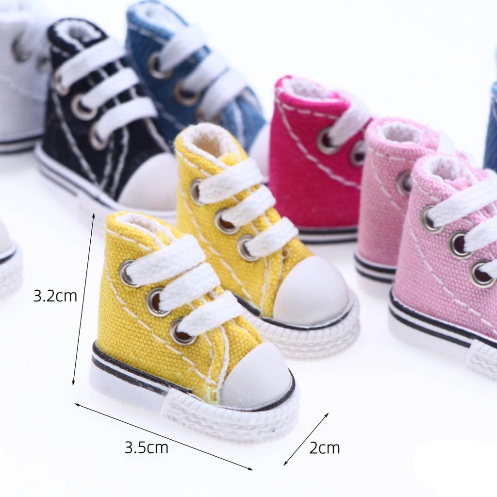 1Pair Mini Simulation Casual Canvas Shoe For 10cm Principal Dog Clothing 1:8 Bjd Toy Doll Changing Wear Accessories