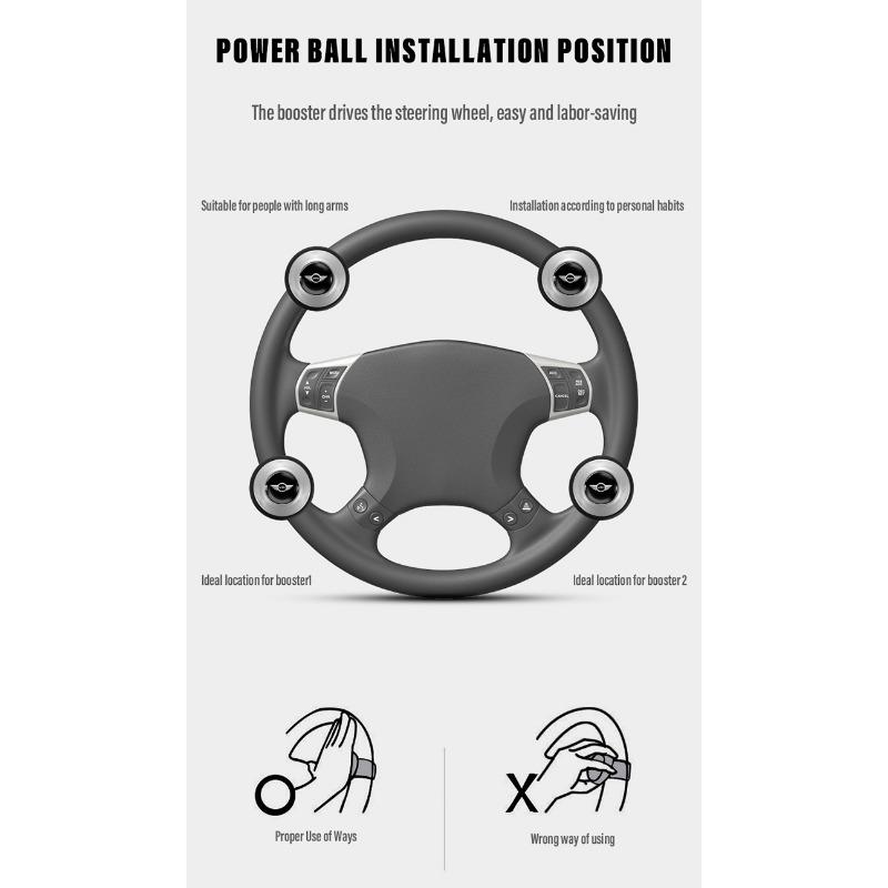 Car Steering Wheel Booster Ball Labor Saving Turning Car Accessories For MINI Cooper Fridge One F56 R56 R57 R58 R59 R60 JCW Countryman Clubman
