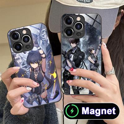 Wuthering Waves Rover Glass MagSafe Mobile Phone Case for iPhone 17 16 15 14 13 12 11 Air Pro Max Plus Mini Colorful Cover