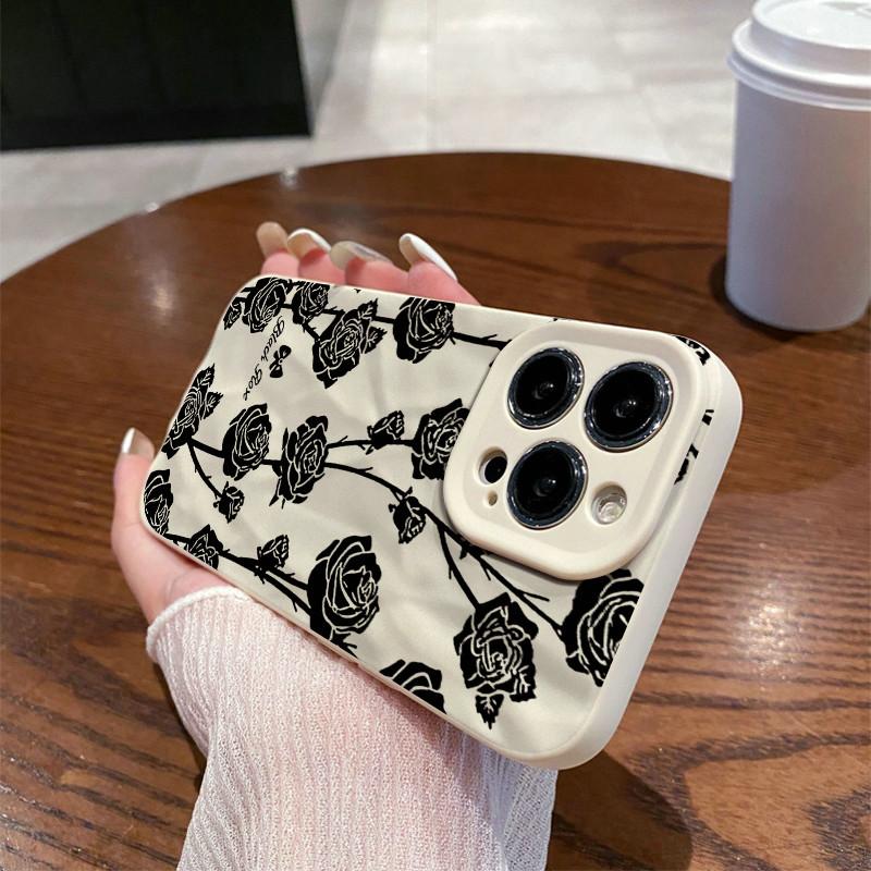

Поверхность морщин и неровностей мобильного телефона чехол черный розовый печатный защитный матовый ТПУ чехол мягкий силиконовый чехол iPhone 11 белый