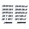 Glossy Black GT ABS Alphanumeric Emblem for BMW 3 Series E46 E90 F30 - 320i 320d 325i 325d 330i XDrive Trunk Logo Sticker