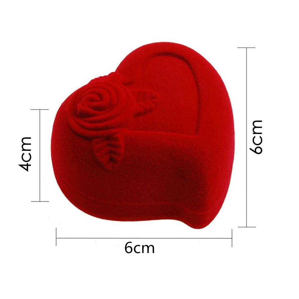 Exquisite Gift Storage Cute Velvet Ring Box Jewelry Box Wedding Ring Box Red Heart