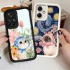 Cute Floral Headscarf Kitten Soft Phone Case for Xiaomi Poco X7 X6 X5 Pro X4 Gt X3 F7 Ultra M8 M7 Redmi 15C 15 14C 13 13C 12 12C