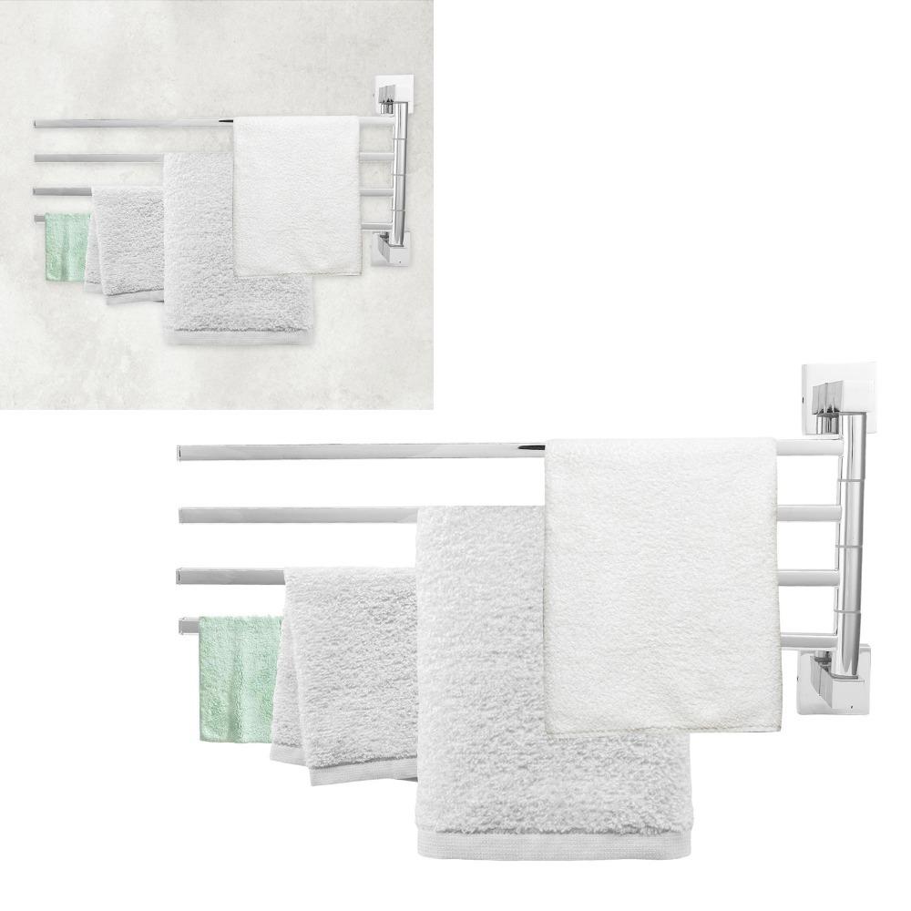 Silver Towel Rack Rotatable Towel Holder Durable Towel Bar Home Supplies