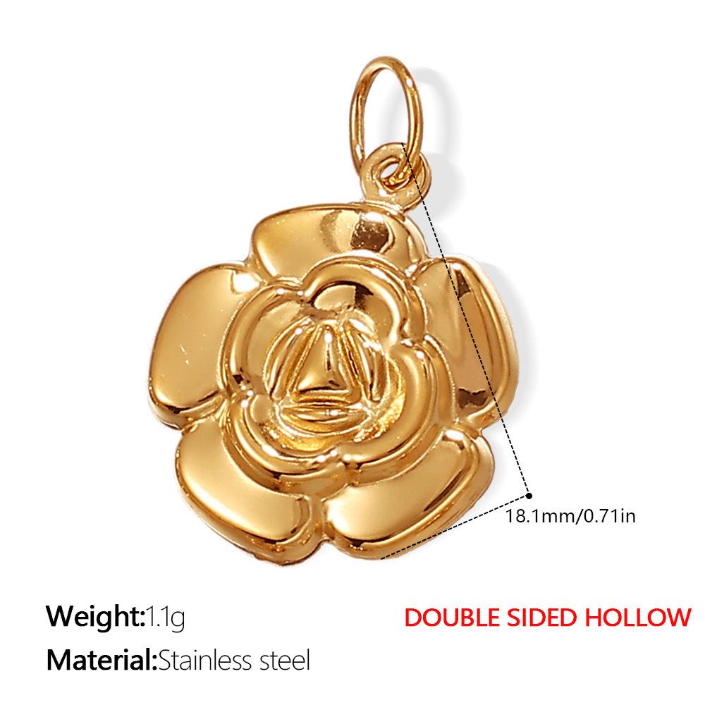 European & American Titanium Steel Rose Pendant - Creative DIY Necklace Accessory Collection