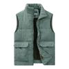 Men's Corduroy Coat with Thick Velvet Clip, Large Size Stand Up Collar, Camry Shoulder, Work Clothes, Down Cotton Tank Top