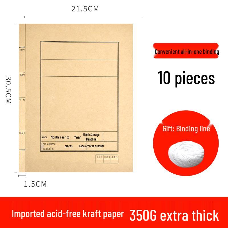 50 A4 Kraft Paper Document Archive File Folder Covers for Storage and Binding