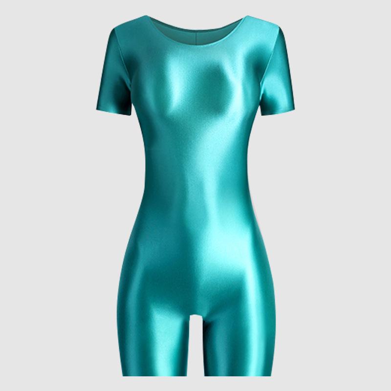 Glossy High-Elastic Bodysuit: Sleek Ballet & Yoga Dancewear