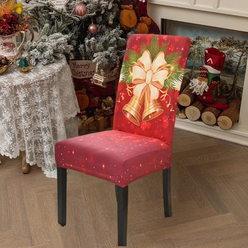 Christmas Chair Covers for Dining Room Kitchen Party Hotel Banquet Restaurant Office Stretch Seat Cover Housse De Chaise 1pc