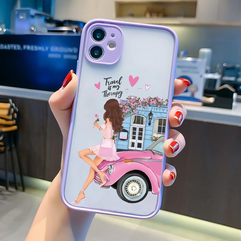 Mode Schönes Mädchen Hülle Für iPhone 16 7 8 Plus SE2 14 15 13 12 11 16 Pro Max Handyhülle Für iPhone X XR XS Stoßfeste Hülle